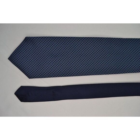 Tommy Hilfiger Men's Blue Geometric Silk Tie - Picture 3 of 7